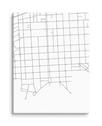 Fells Point Minimalist Map Canvas