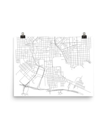 Downtown Baltimore Minimalist Map Poster
