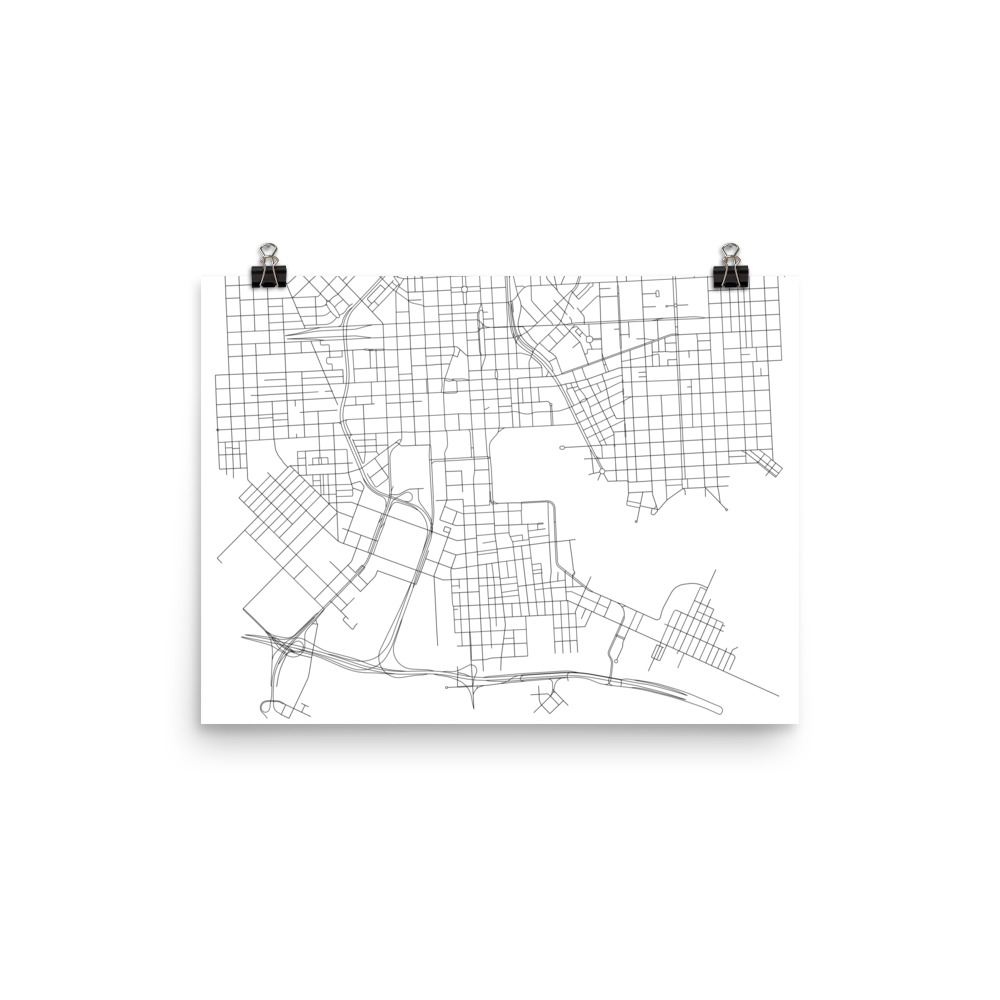 Downtown Baltimore Minimalist Map Poster