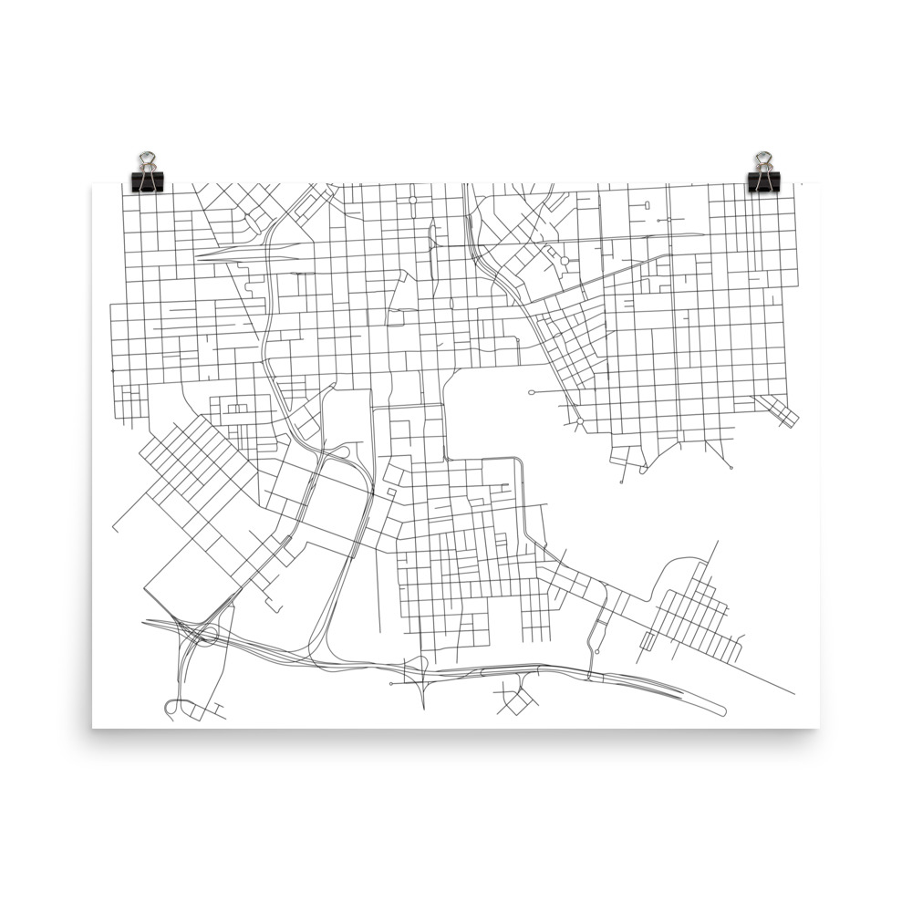 Downtown Baltimore Minimalist Map Poster